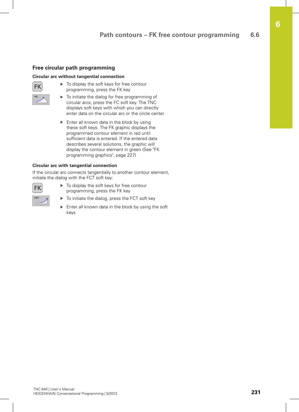 Free circular path programming, Path contours – fk free contour programming 6.6 | HEIDENHAIN TNC 640 (34059x-02) User Manual | Page 231 / 662