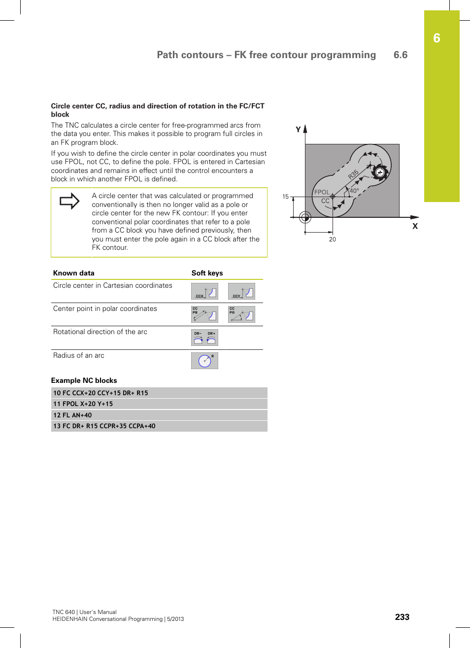 Path contours – fk free contour programming 6.6 | HEIDENHAIN TNC 640 (34059x-02) User Manual | Page 233 / 662