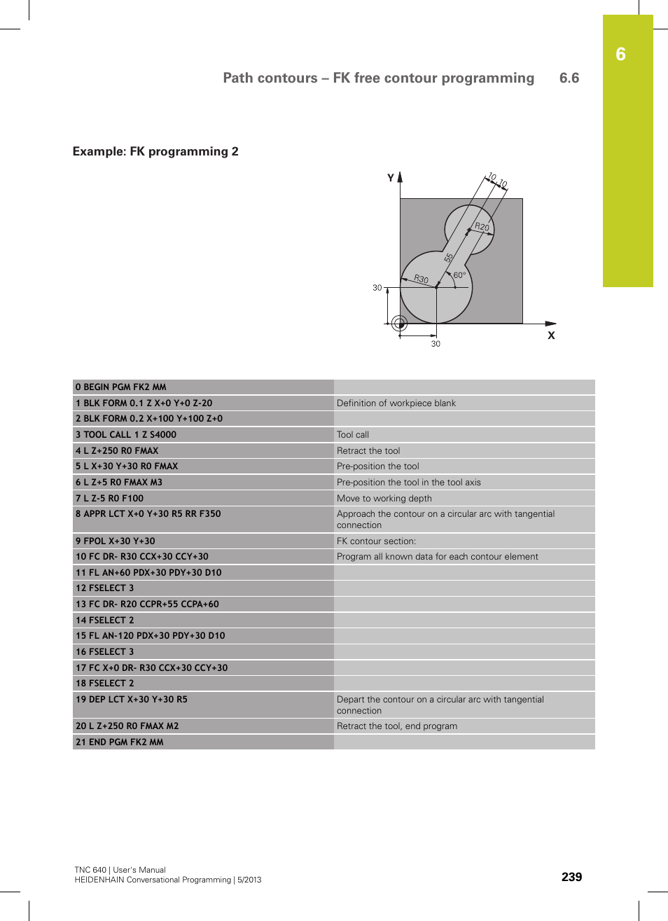 Example: fk programming 2, Path contours – fk free contour programming 6.6 | HEIDENHAIN TNC 640 (34059x-02) User Manual | Page 239 / 662