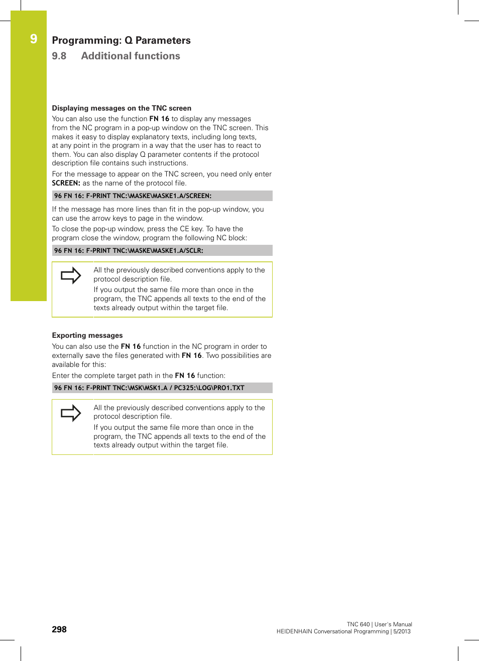 Programming: q parameters 9.8 additional functions | HEIDENHAIN TNC 640 (34059x-02) User Manual | Page 298 / 662