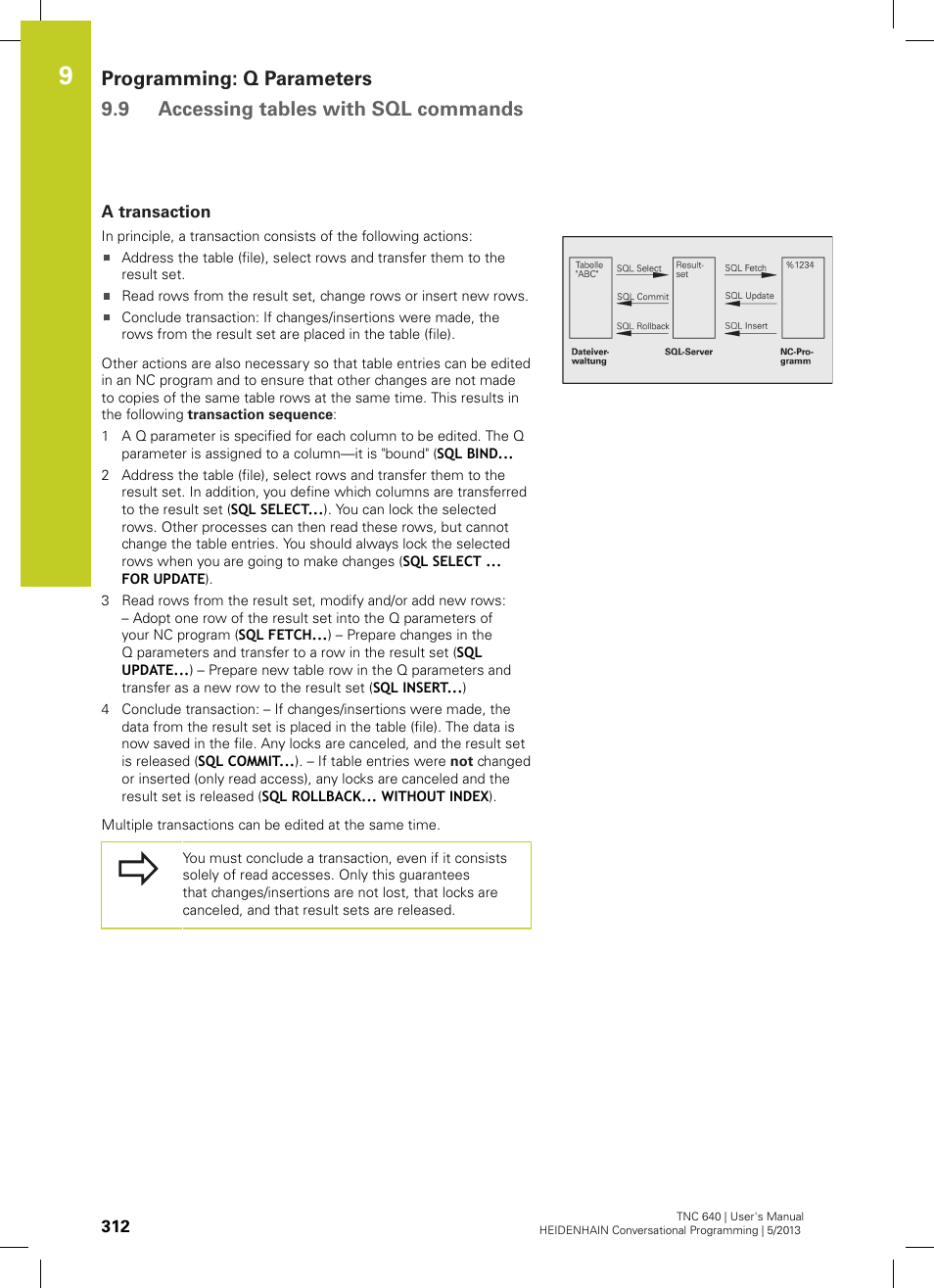 A transaction | HEIDENHAIN TNC 640 (34059x-02) User Manual | Page 312 / 662