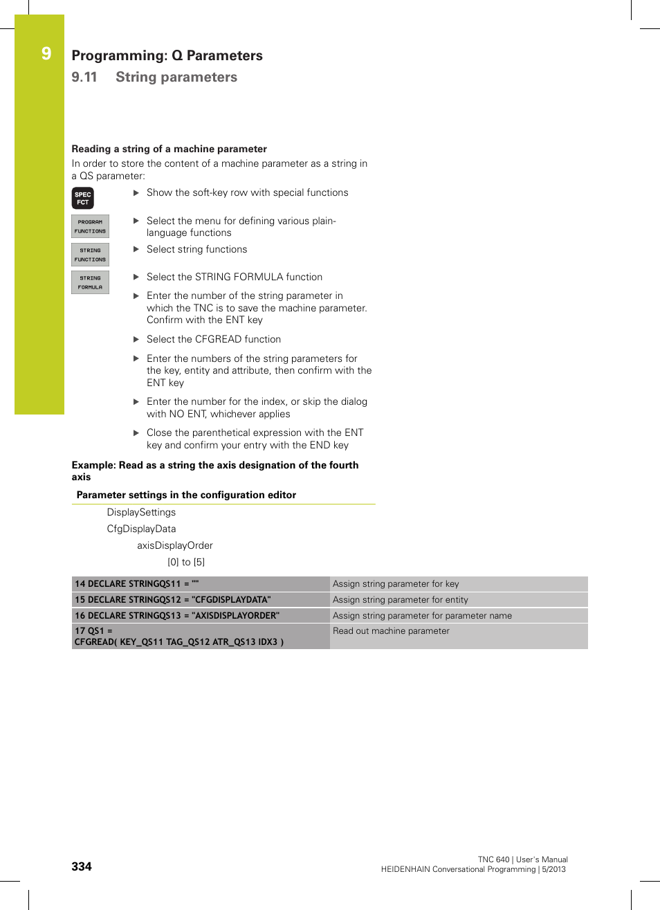 Programming: q parameters 9.11 string parameters | HEIDENHAIN TNC 640 (34059x-02) User Manual | Page 334 / 662