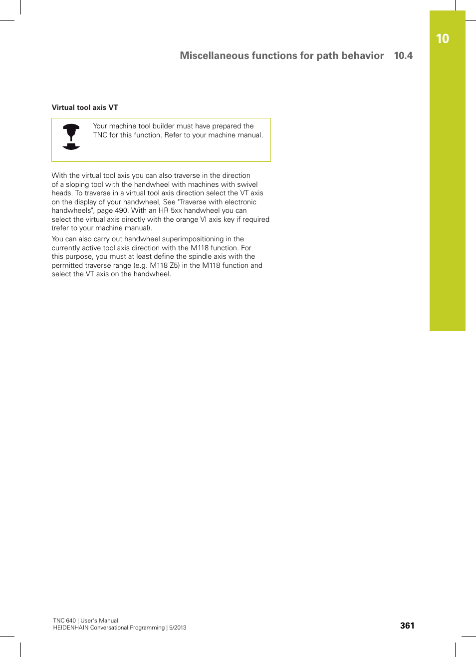 HEIDENHAIN TNC 640 (34059x-02) User Manual | Page 361 / 662