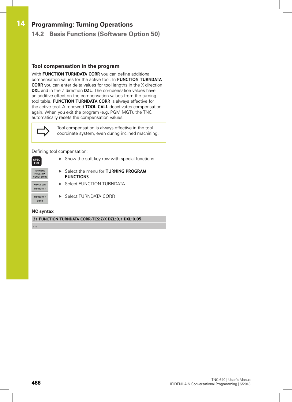 Tool compensation in the program | HEIDENHAIN TNC 640 (34059x-02) User Manual | Page 466 / 662