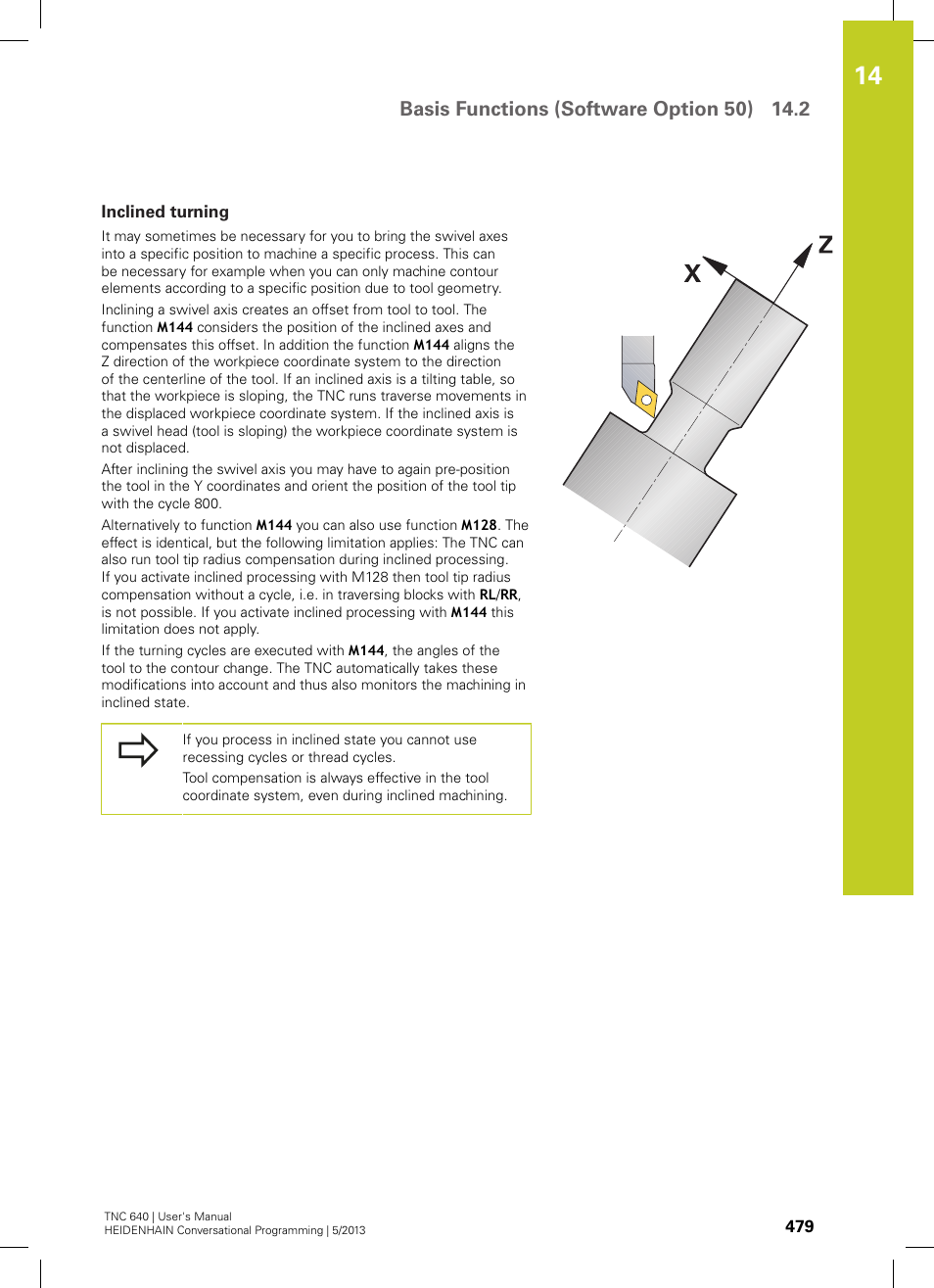 Inclined turning | HEIDENHAIN TNC 640 (34059x-02) User Manual | Page 479 / 662