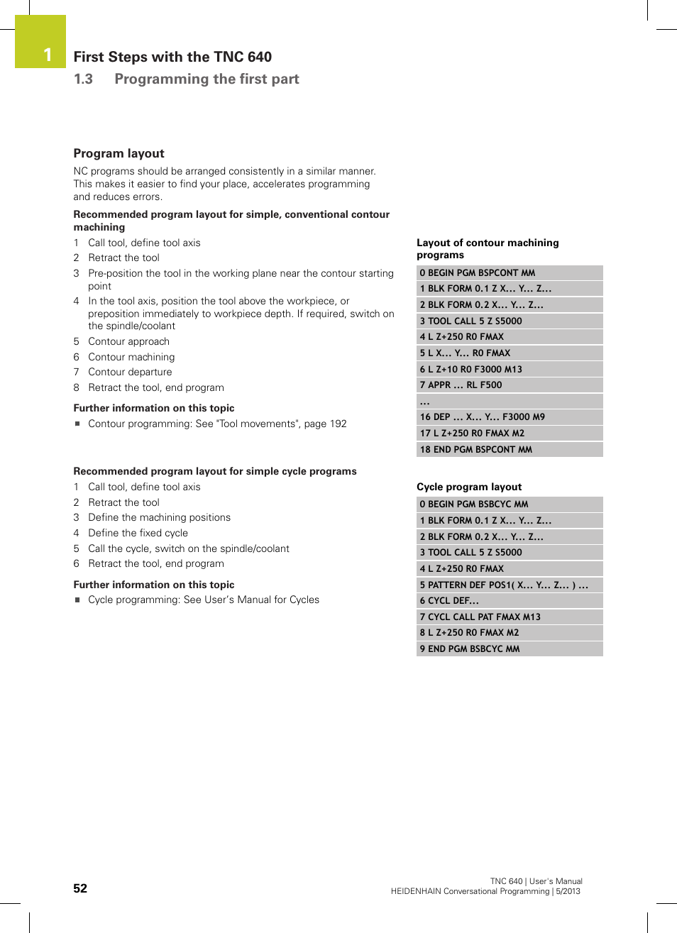 Program layout | HEIDENHAIN TNC 640 (34059x-02) User Manual | Page 52 / 662