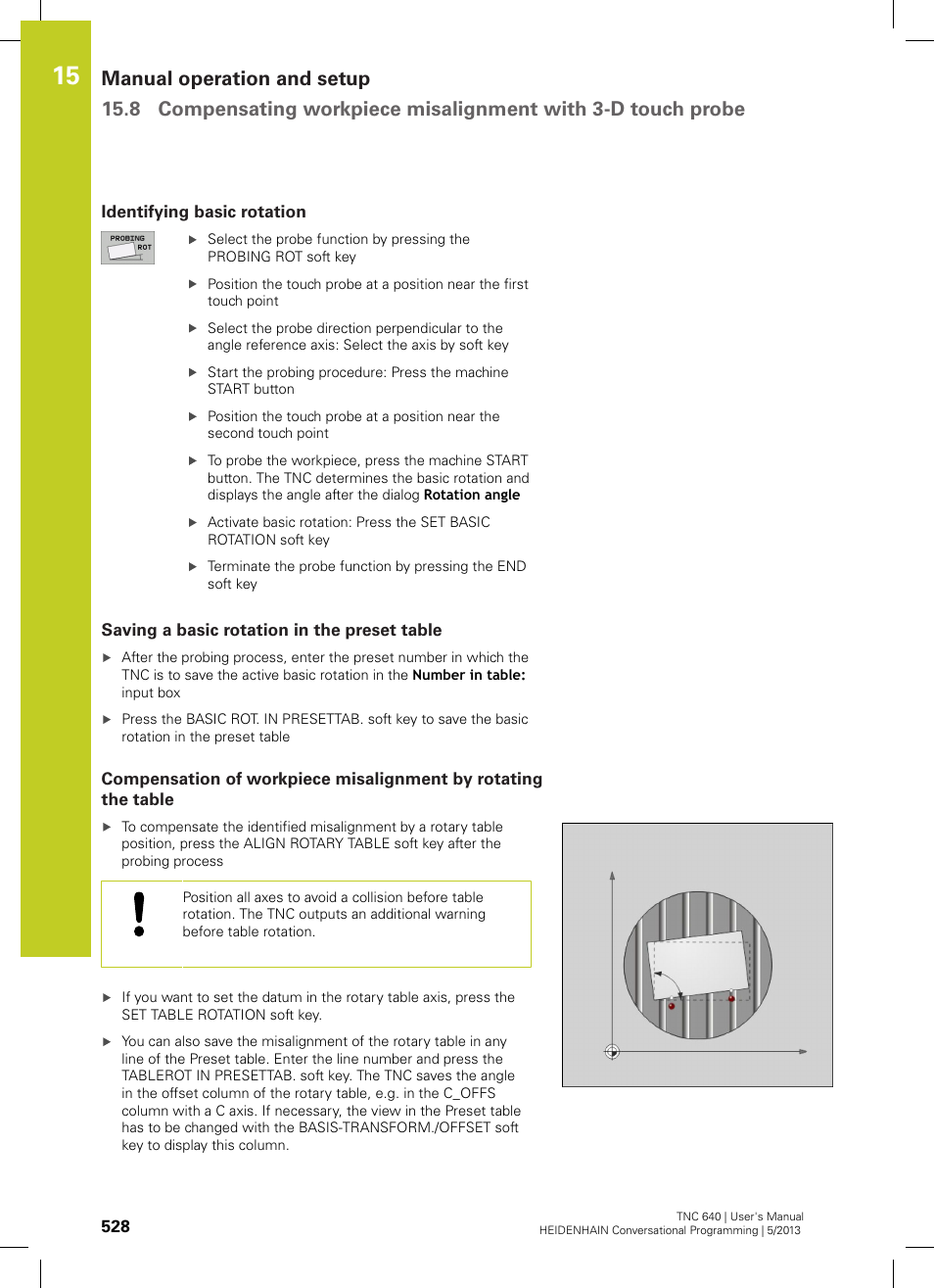Identifying basic rotation, Saving a basic rotation in the preset table | HEIDENHAIN TNC 640 (34059x-02) User Manual | Page 528 / 662