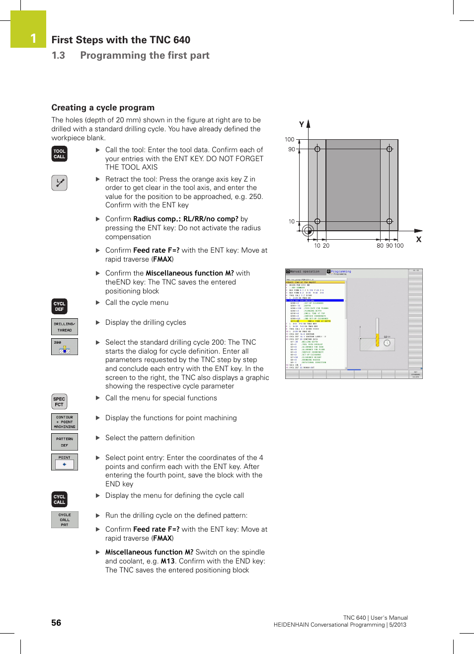 Creating a cycle program | HEIDENHAIN TNC 640 (34059x-02) User Manual | Page 56 / 662