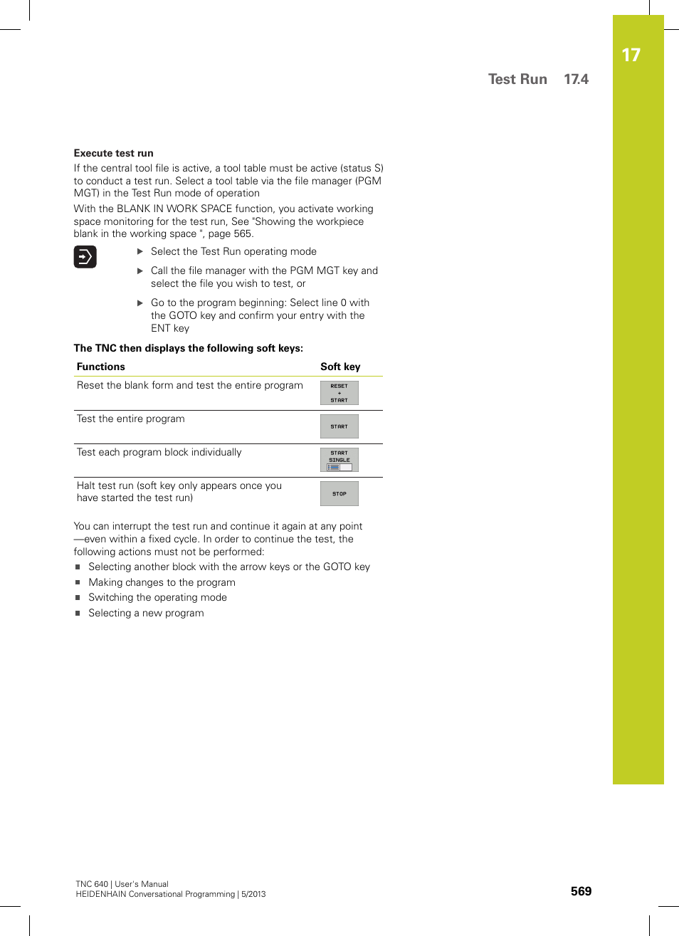 Test run 17.4 | HEIDENHAIN TNC 640 (34059x-02) User Manual | Page 569 / 662