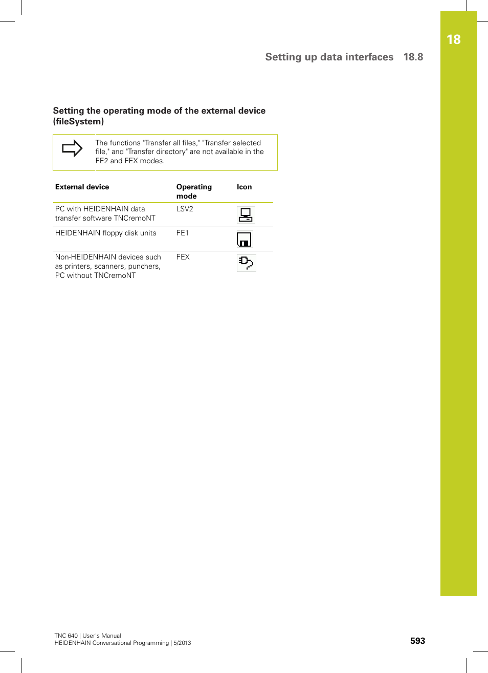 Setting up data interfaces 18.8 | HEIDENHAIN TNC 640 (34059x-02) User Manual | Page 593 / 662