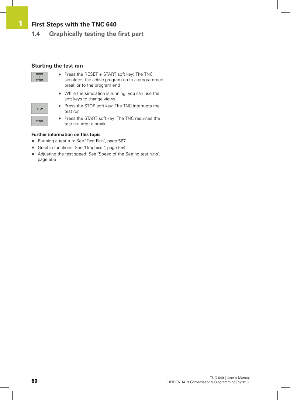 Starting the test run | HEIDENHAIN TNC 640 (34059x-02) User Manual | Page 60 / 662