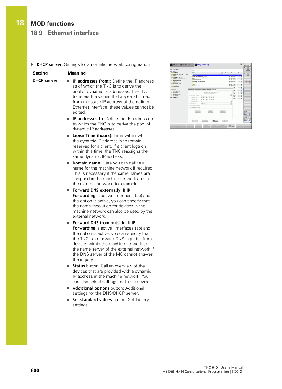 Mod functions 18.9 ethernet interface | HEIDENHAIN TNC 640 (34059x-02) User Manual | Page 600 / 662