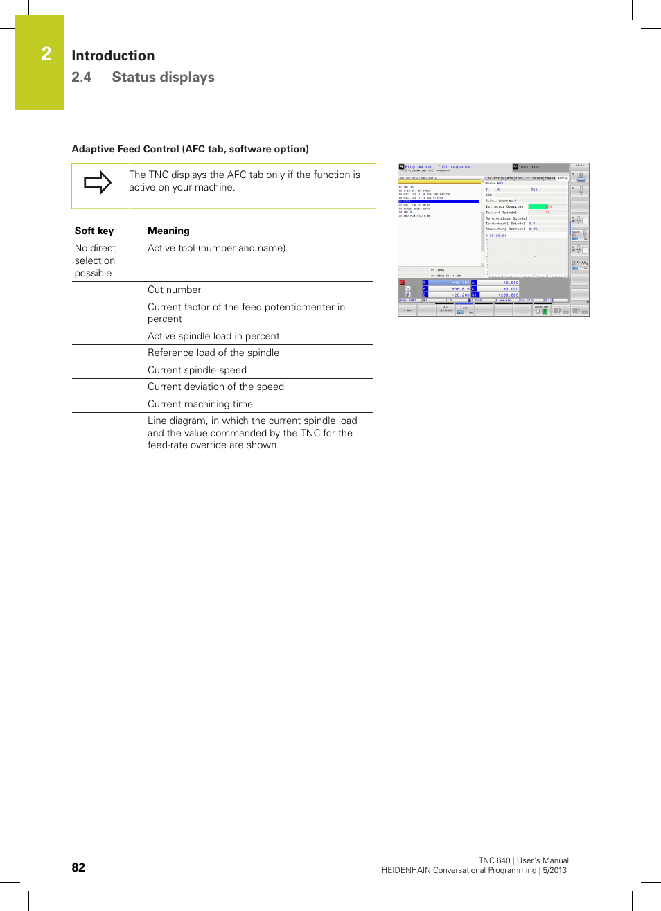 Introduction 2.4 status displays | HEIDENHAIN TNC 640 (34059x-02) User Manual | Page 82 / 662