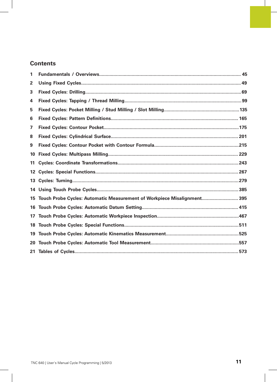 HEIDENHAIN TNC 640 (34059x-02) Cycle programming User Manual | Page 11 / 581