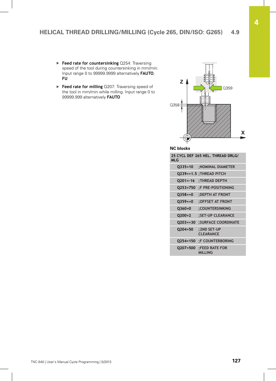HEIDENHAIN TNC 640 (34059x-02) Cycle programming User Manual | Page 127 / 581