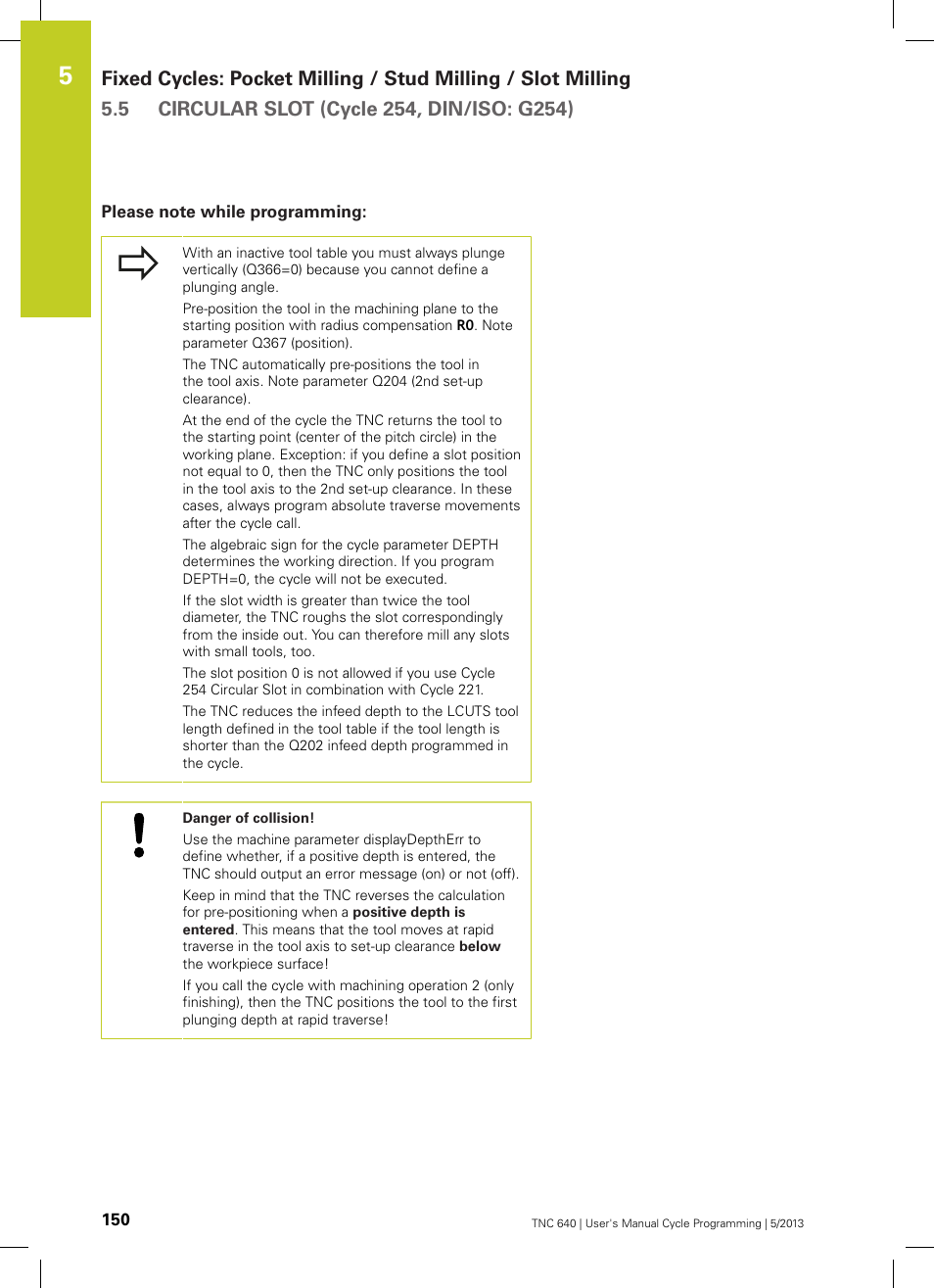 Please note while programming | HEIDENHAIN TNC 640 (34059x-02) Cycle programming User Manual | Page 150 / 581