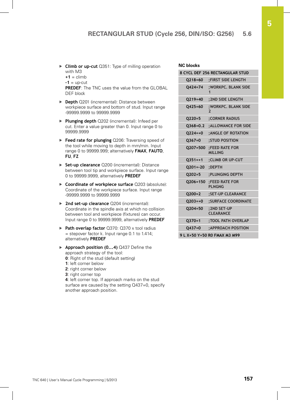 HEIDENHAIN TNC 640 (34059x-02) Cycle programming User Manual | Page 157 / 581