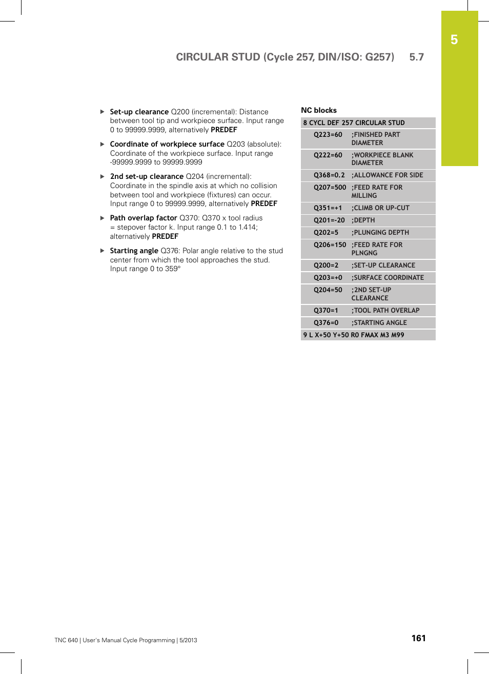 HEIDENHAIN TNC 640 (34059x-02) Cycle programming User Manual | Page 161 / 581