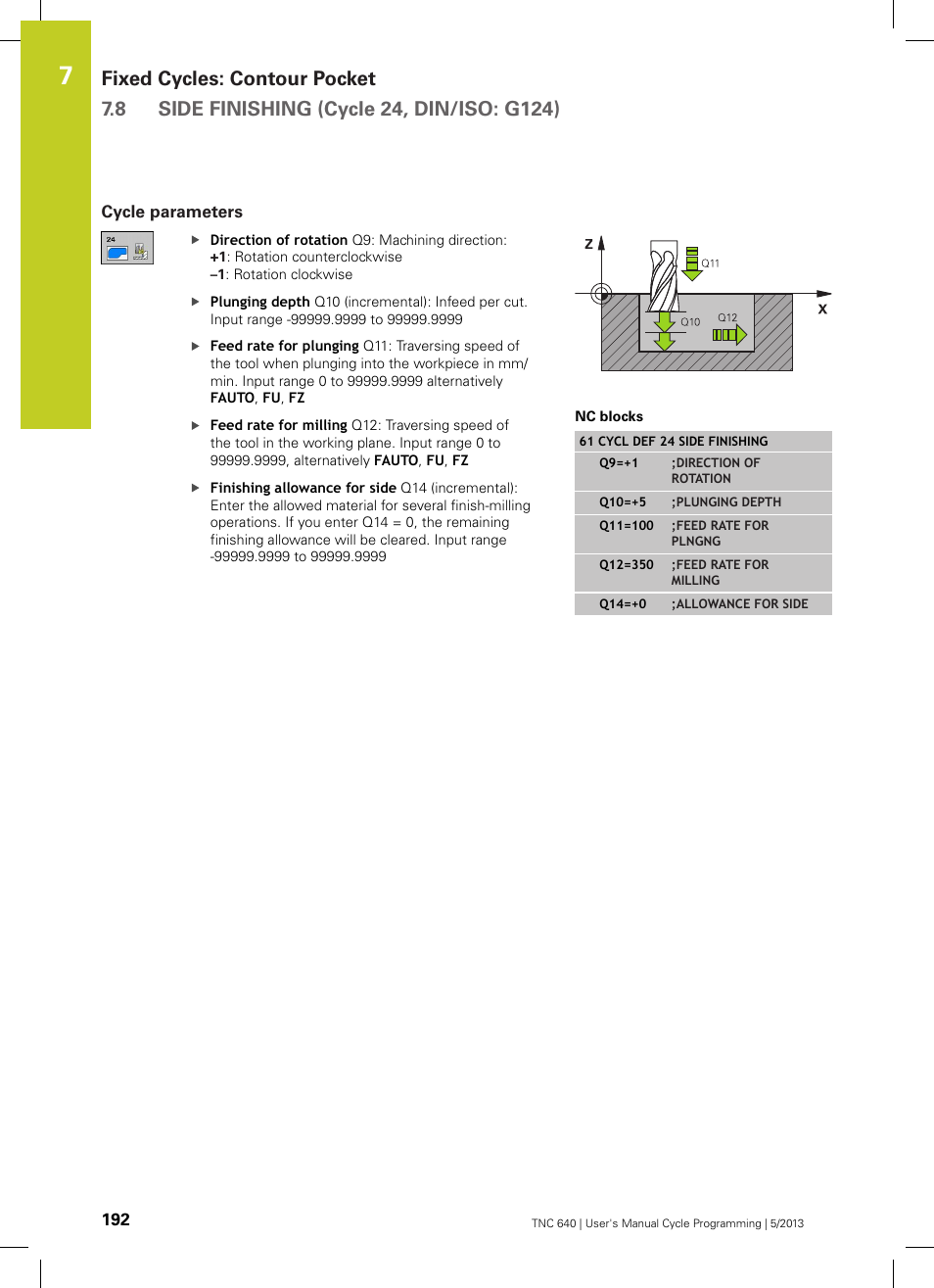 Cycle parameters | HEIDENHAIN TNC 640 (34059x-02) Cycle programming User Manual | Page 192 / 581