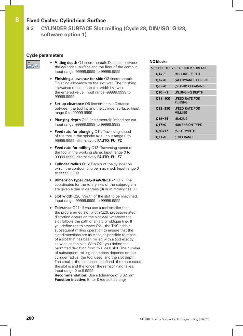 Cycle parameters | HEIDENHAIN TNC 640 (34059x-02) Cycle programming User Manual | Page 208 / 581