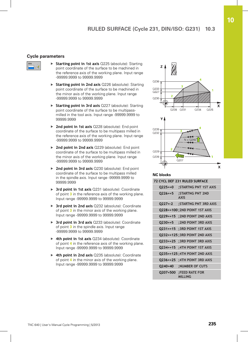 Cycle parameters | HEIDENHAIN TNC 640 (34059x-02) Cycle programming User Manual | Page 235 / 581