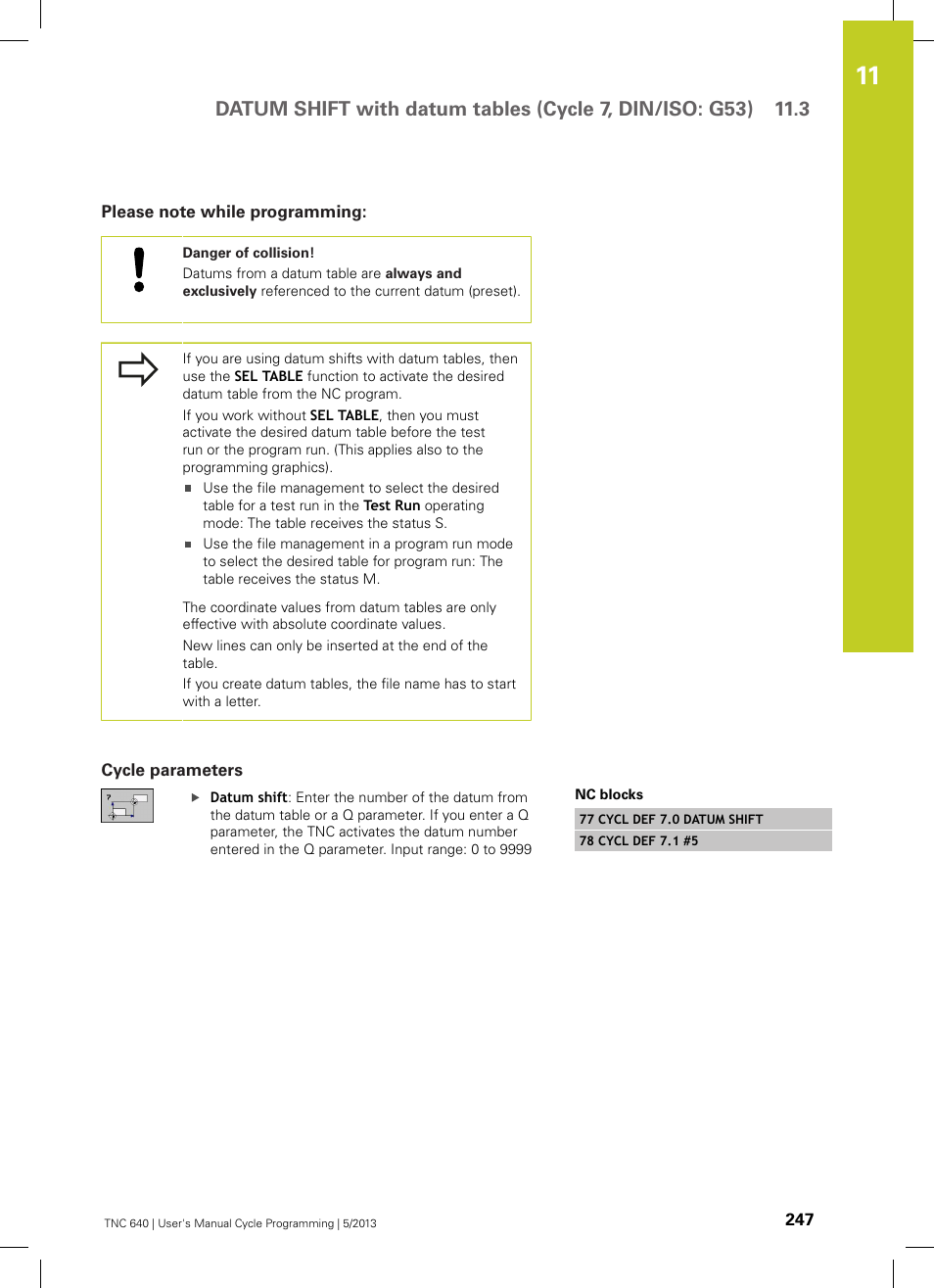 Please note while programming, Cycle parameters | HEIDENHAIN TNC 640 (34059x-02) Cycle programming User Manual | Page 247 / 581