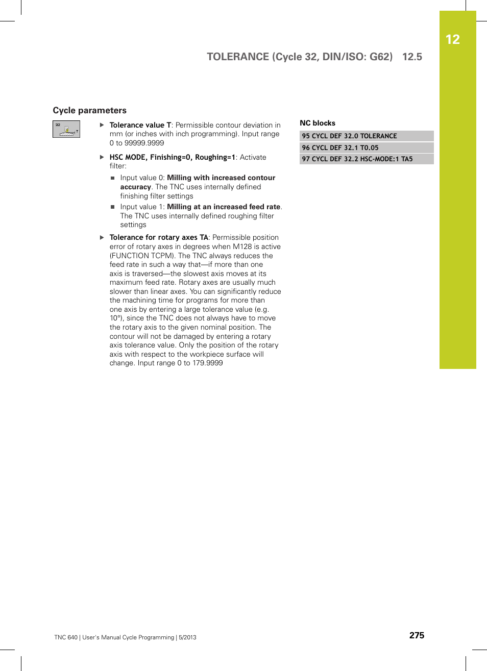 Cycle parameters | HEIDENHAIN TNC 640 (34059x-02) Cycle programming User Manual | Page 275 / 581