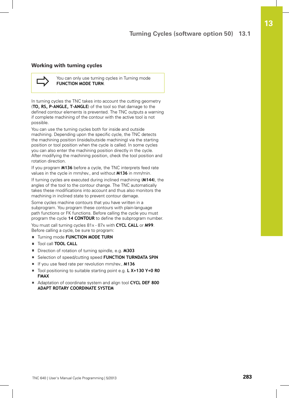 Working with turning cycles | HEIDENHAIN TNC 640 (34059x-02) Cycle programming User Manual | Page 283 / 581
