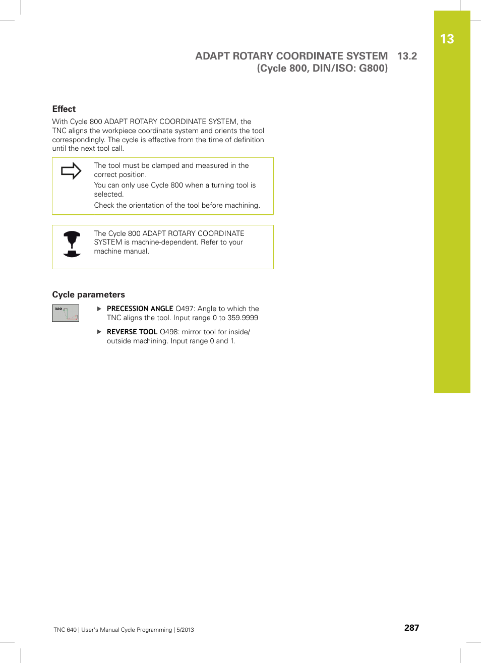 Effect, Cycle parameters | HEIDENHAIN TNC 640 (34059x-02) Cycle programming User Manual | Page 287 / 581