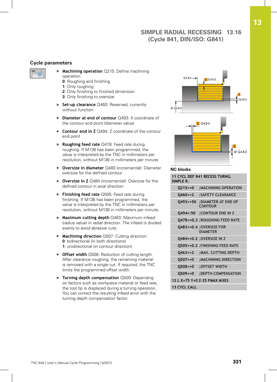Cycle parameters | HEIDENHAIN TNC 640 (34059x-02) Cycle programming User Manual | Page 331 / 581