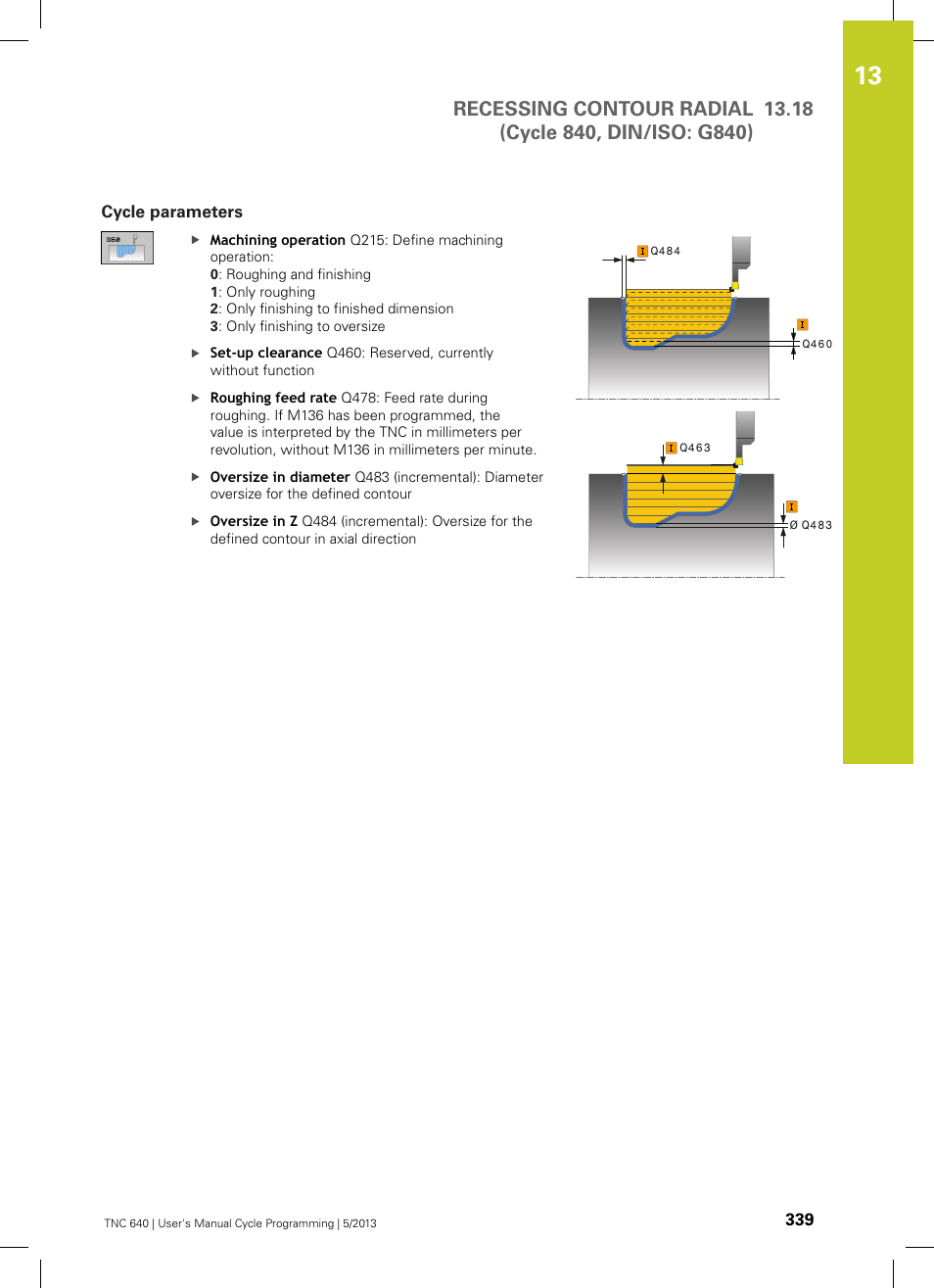 Cycle parameters | HEIDENHAIN TNC 640 (34059x-02) Cycle programming User Manual | Page 339 / 581