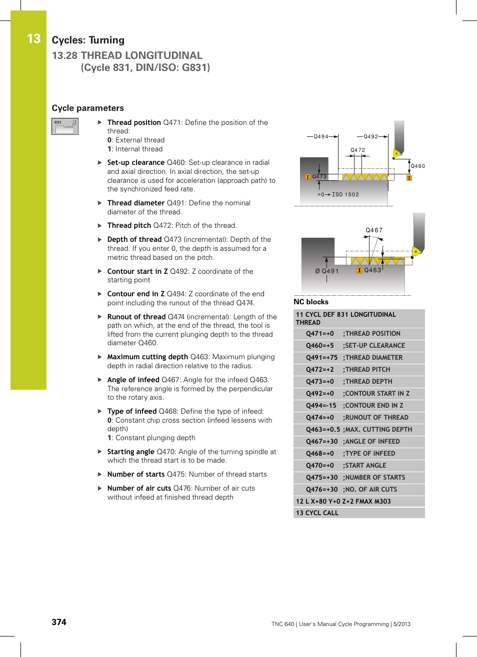 Cycle parameters | HEIDENHAIN TNC 640 (34059x-02) Cycle programming User Manual | Page 374 / 581