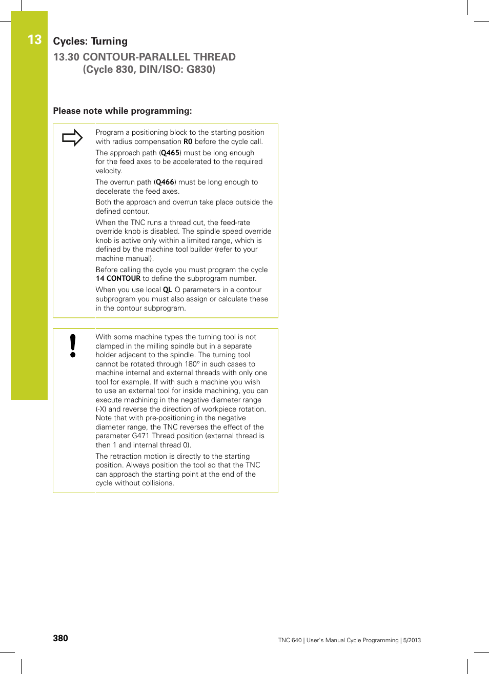 Please note while programming | HEIDENHAIN TNC 640 (34059x-02) Cycle programming User Manual | Page 380 / 581