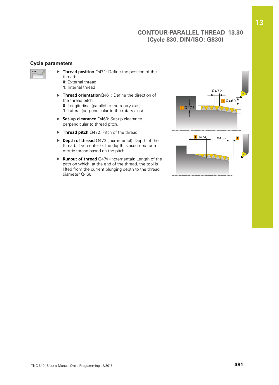 Cycle parameters | HEIDENHAIN TNC 640 (34059x-02) Cycle programming User Manual | Page 381 / 581