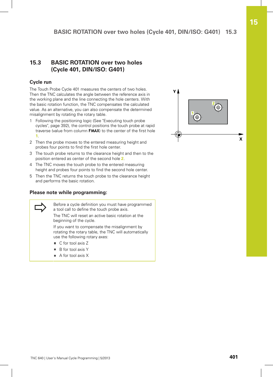 Cycle run, Please note while programming | HEIDENHAIN TNC 640 (34059x-02) Cycle programming User Manual | Page 401 / 581
