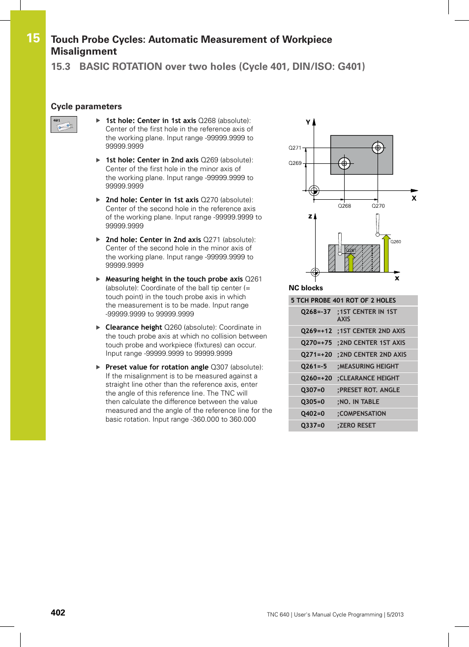 Cycle parameters | HEIDENHAIN TNC 640 (34059x-02) Cycle programming User Manual | Page 402 / 581