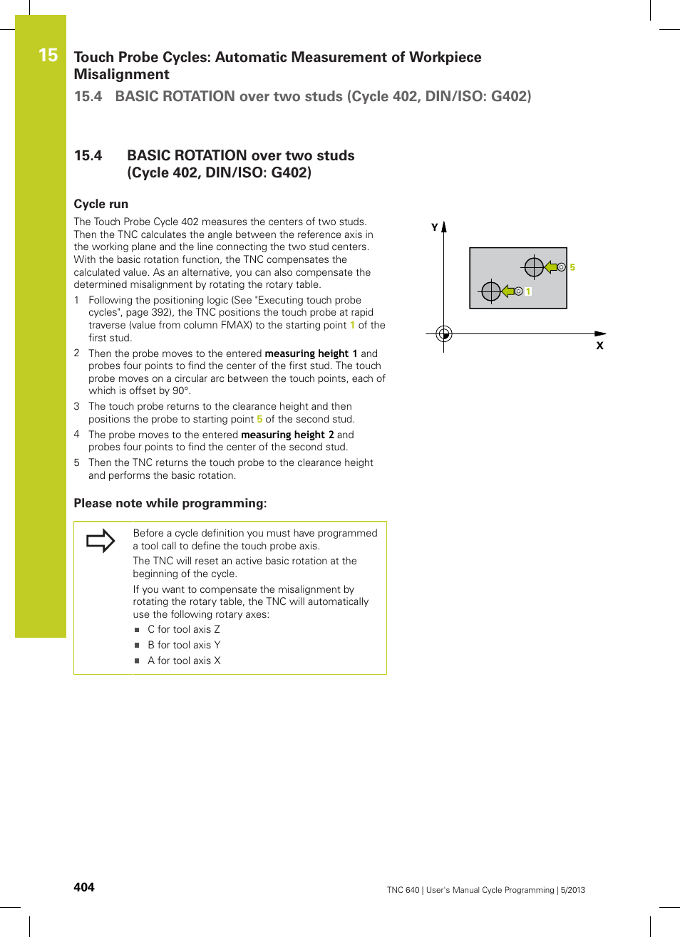 Cycle run, Please note while programming | HEIDENHAIN TNC 640 (34059x-02) Cycle programming User Manual | Page 404 / 581