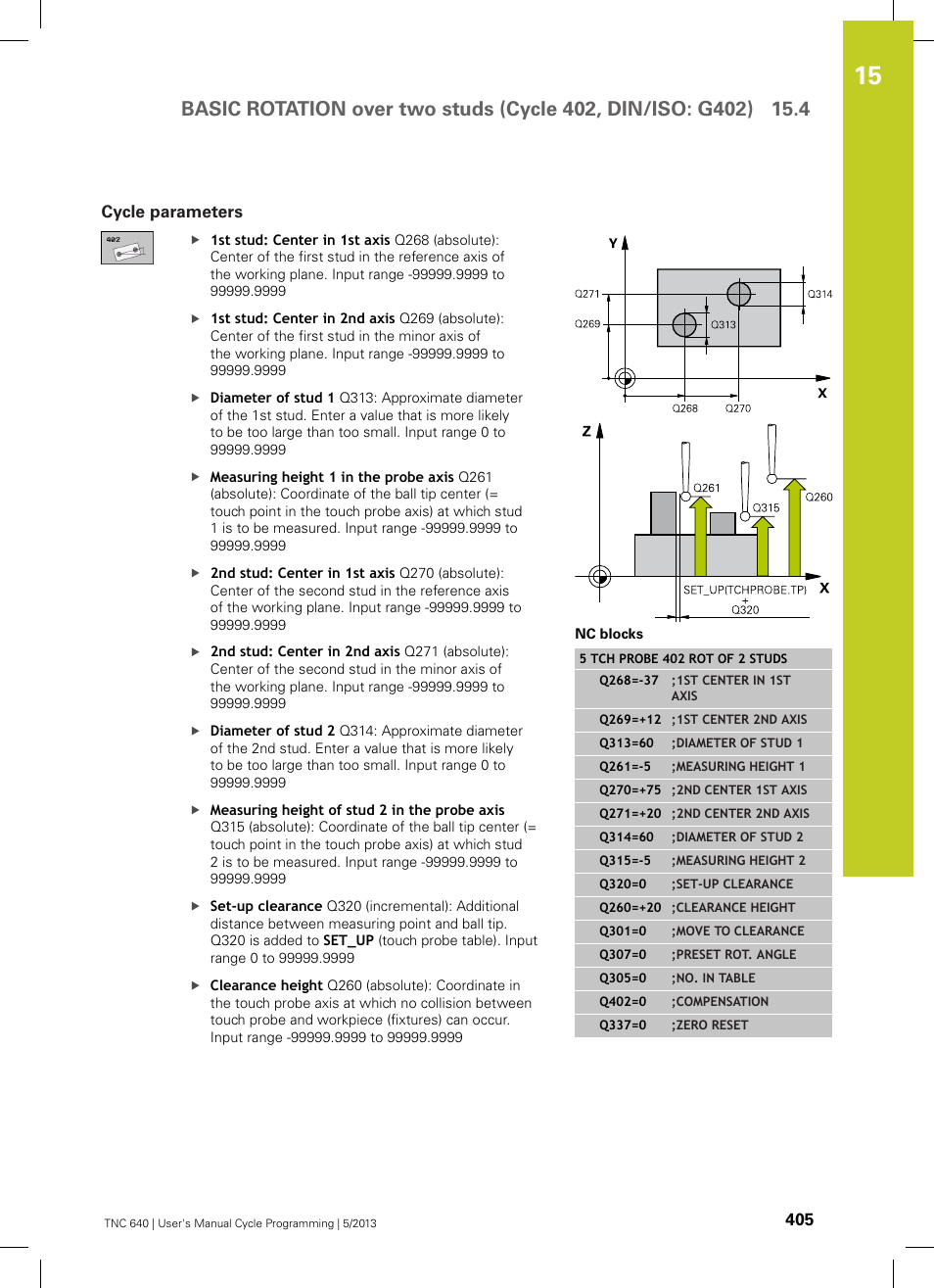 Cycle parameters | HEIDENHAIN TNC 640 (34059x-02) Cycle programming User Manual | Page 405 / 581