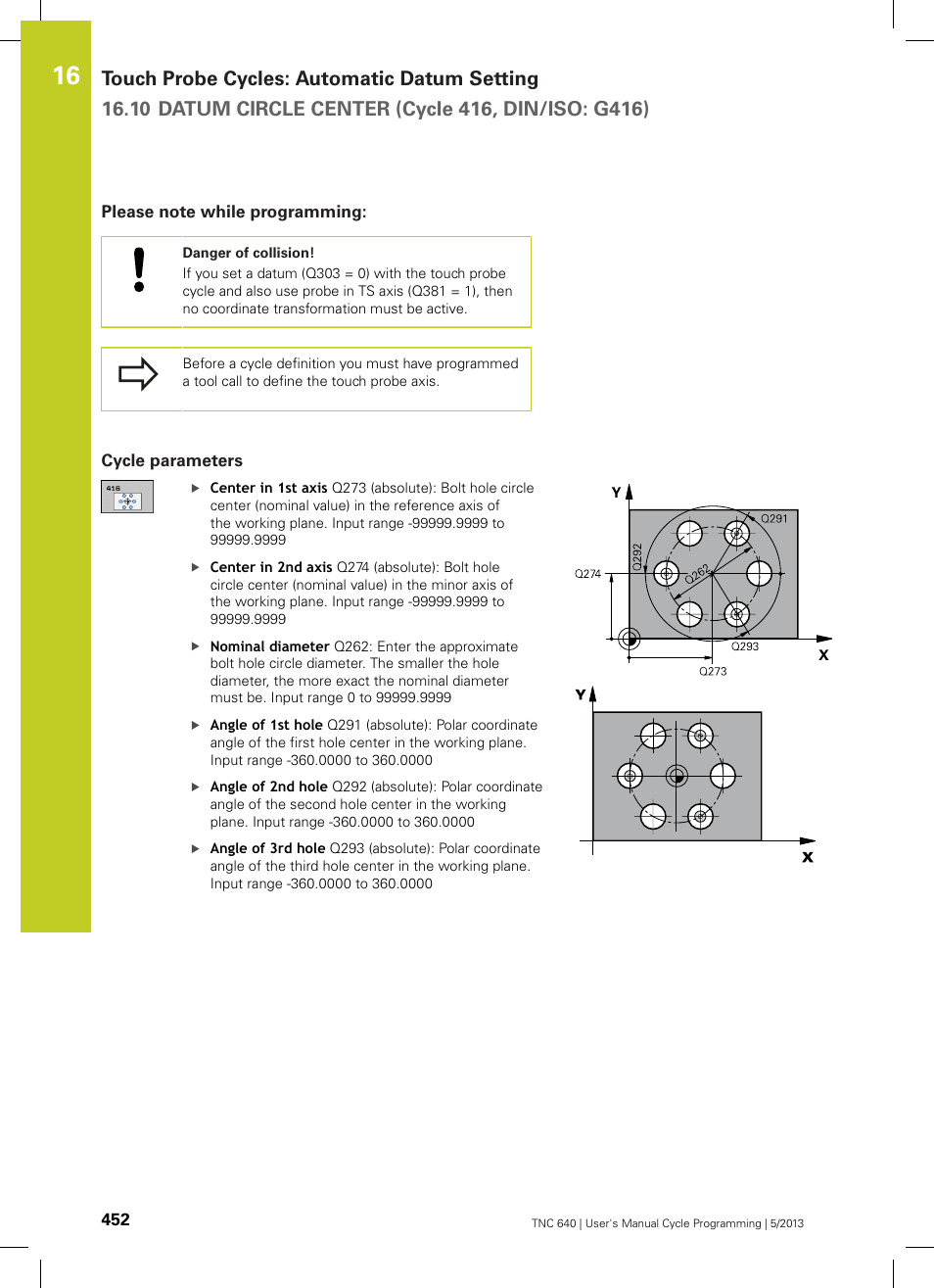 Please note while programming, Cycle parameters | HEIDENHAIN TNC 640 (34059x-02) Cycle programming User Manual | Page 452 / 581