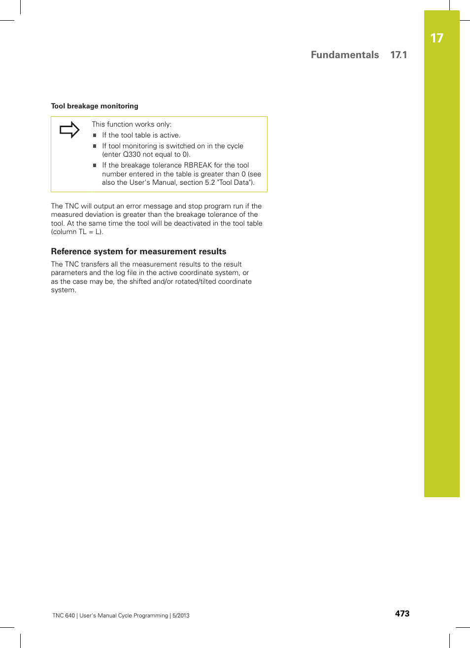 Reference system for measurement results, Fundamentals 17.1 | HEIDENHAIN TNC 640 (34059x-02) Cycle programming User Manual | Page 473 / 581