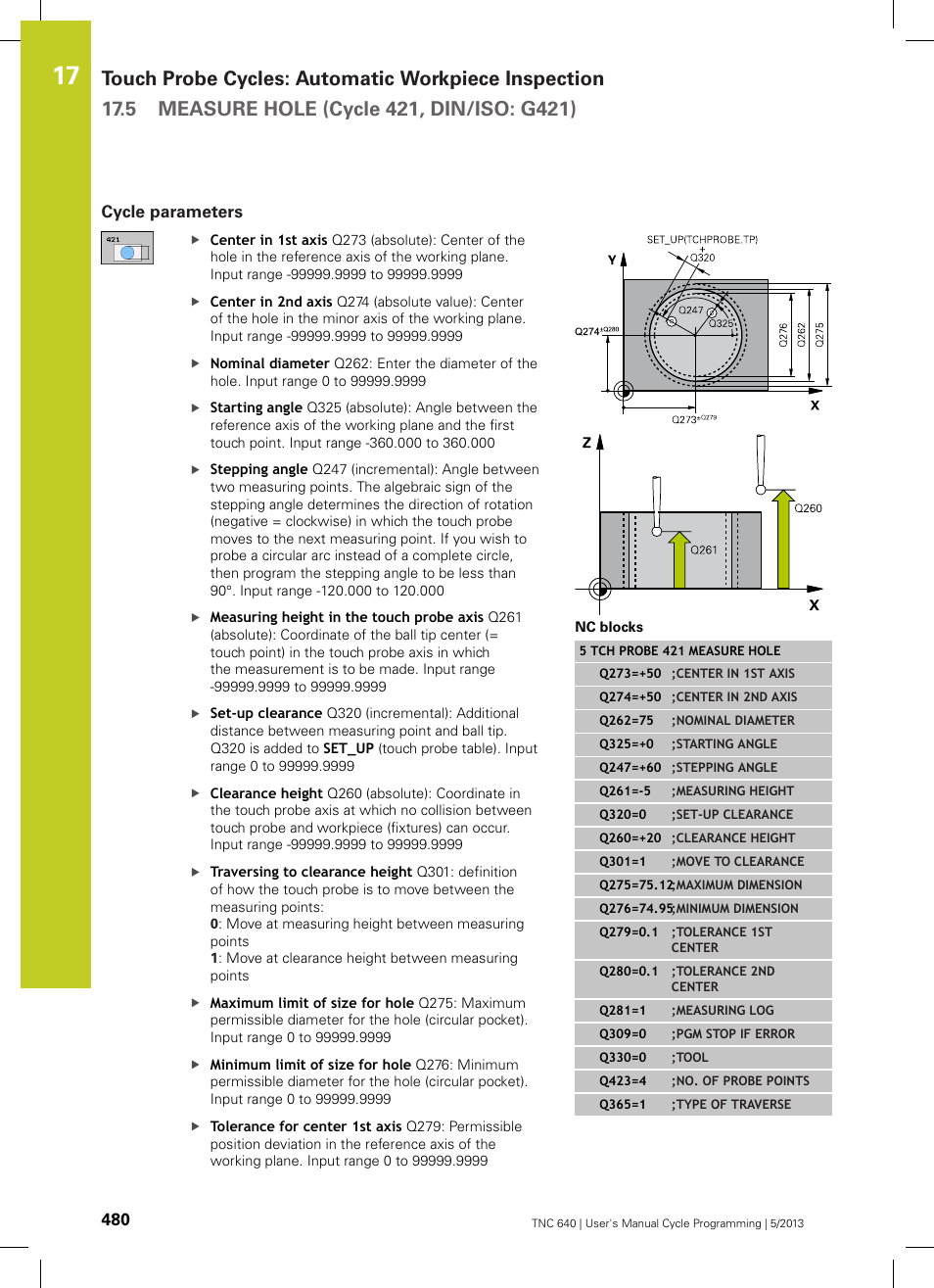 Cycle parameters | HEIDENHAIN TNC 640 (34059x-02) Cycle programming User Manual | Page 480 / 581