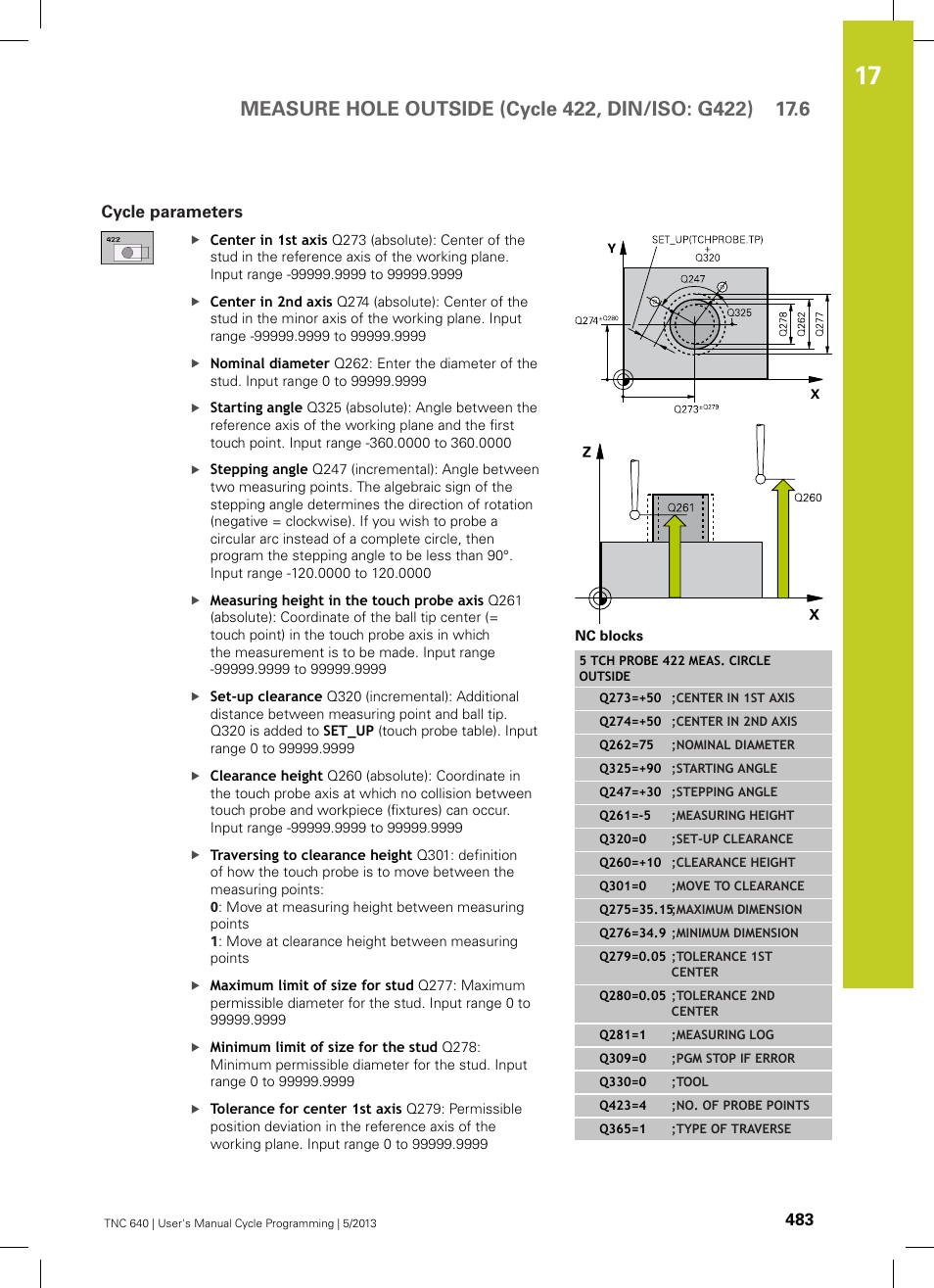 Cycle parameters | HEIDENHAIN TNC 640 (34059x-02) Cycle programming User Manual | Page 483 / 581