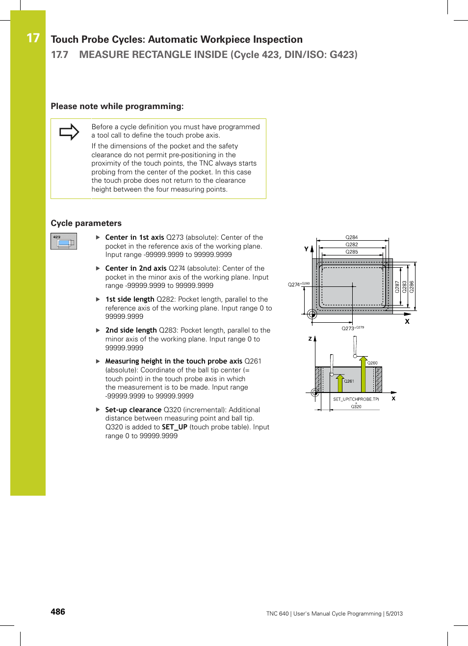 Please note while programming, Cycle parameters | HEIDENHAIN TNC 640 (34059x-02) Cycle programming User Manual | Page 486 / 581