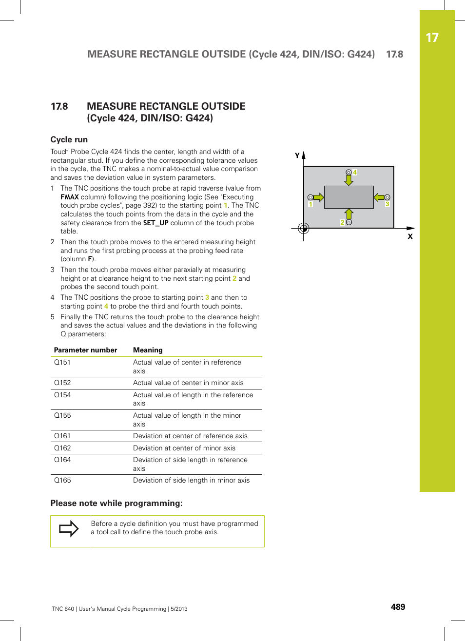 Cycle run, Please note while programming | HEIDENHAIN TNC 640 (34059x-02) Cycle programming User Manual | Page 489 / 581