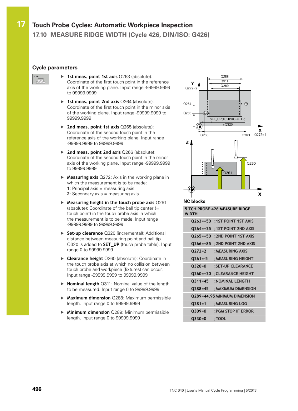 Cycle parameters | HEIDENHAIN TNC 640 (34059x-02) Cycle programming User Manual | Page 496 / 581