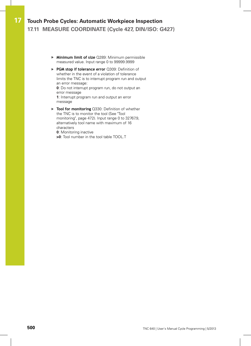 HEIDENHAIN TNC 640 (34059x-02) Cycle programming User Manual | Page 500 / 581