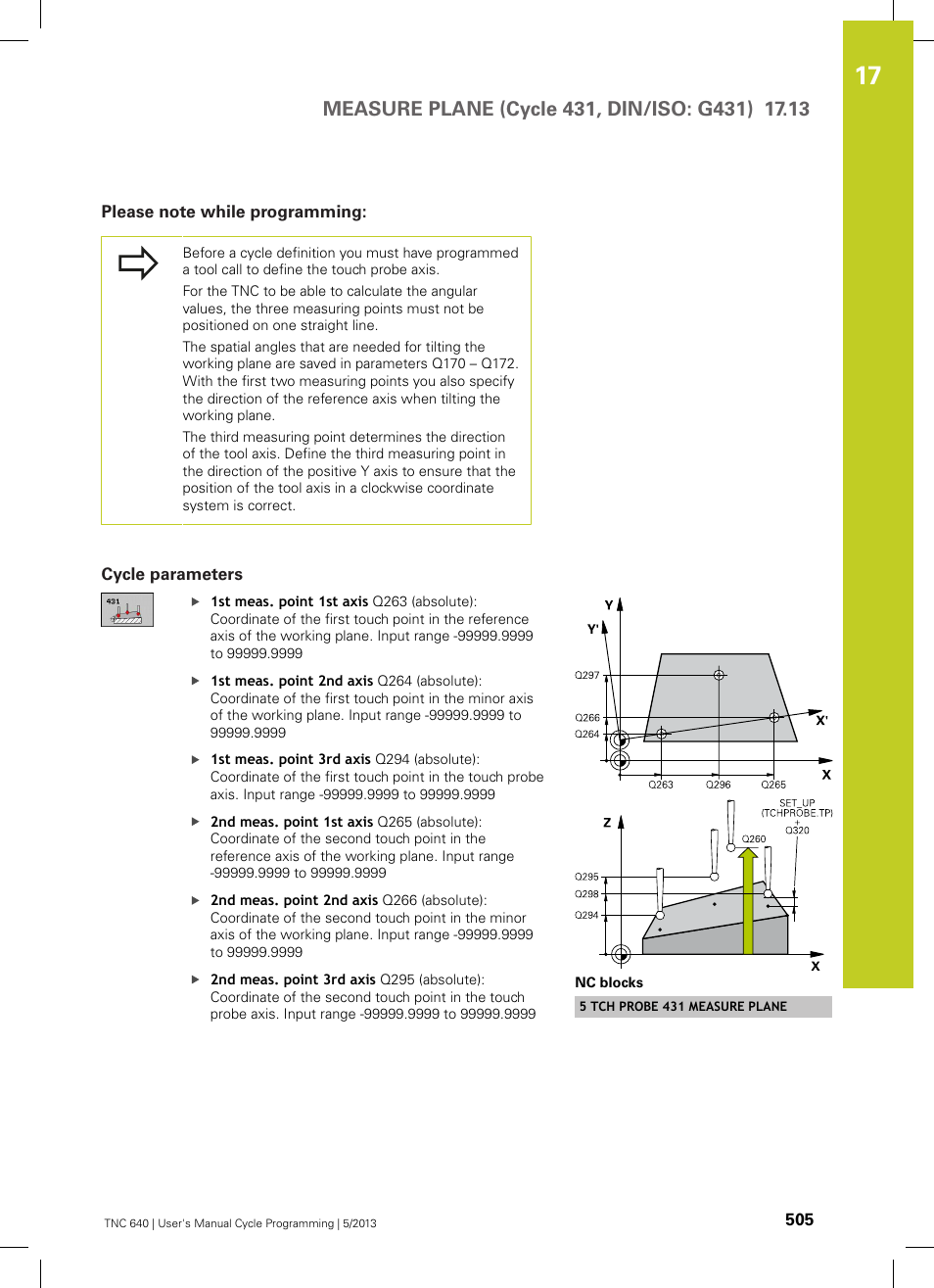 Please note while programming, Cycle parameters | HEIDENHAIN TNC 640 (34059x-02) Cycle programming User Manual | Page 505 / 581