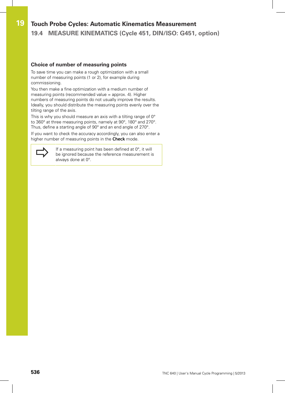 Choice of number of measuring points | HEIDENHAIN TNC 640 (34059x-02) Cycle programming User Manual | Page 536 / 581