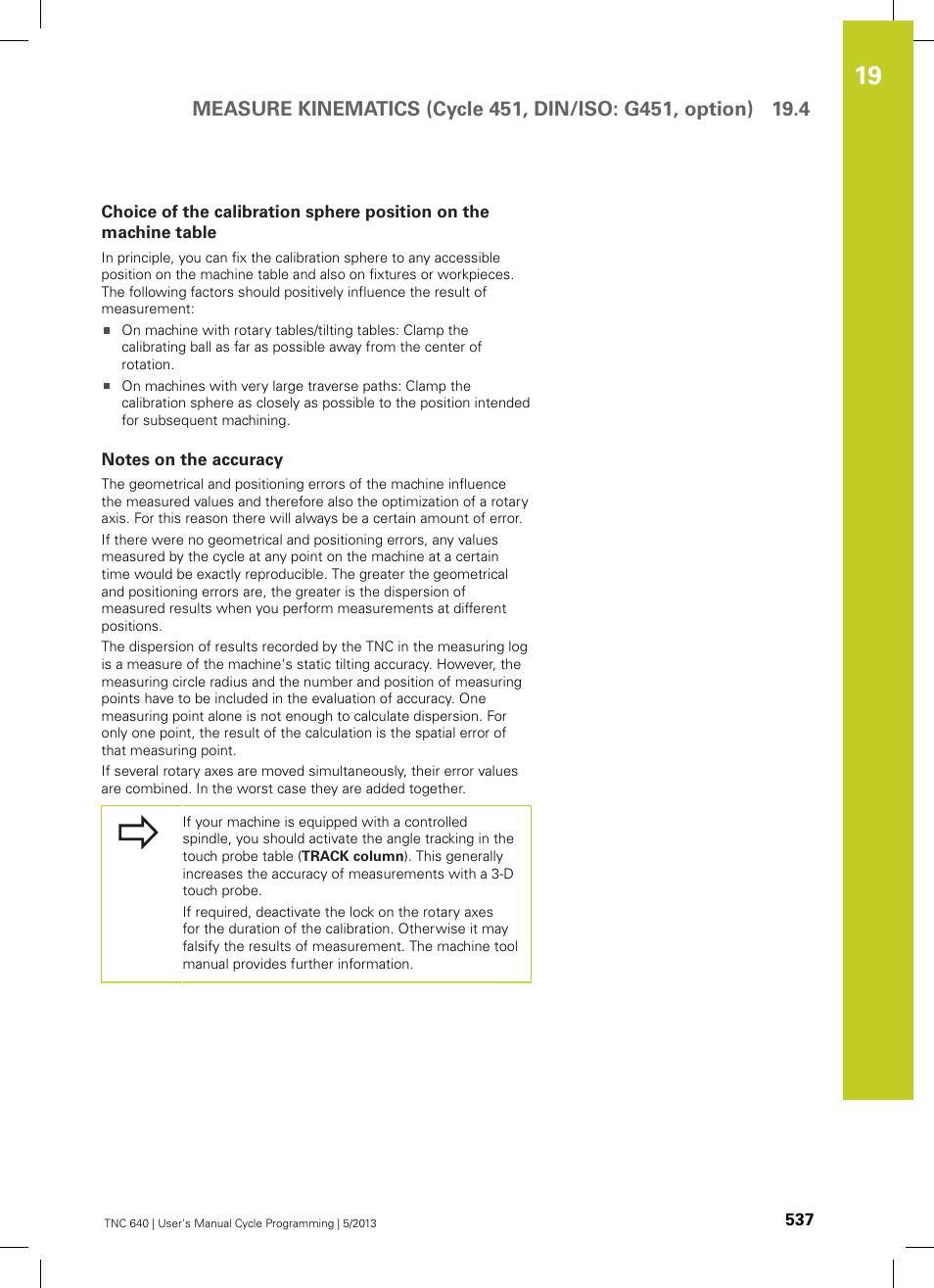 Notes on the accuracy | HEIDENHAIN TNC 640 (34059x-02) Cycle programming User Manual | Page 537 / 581