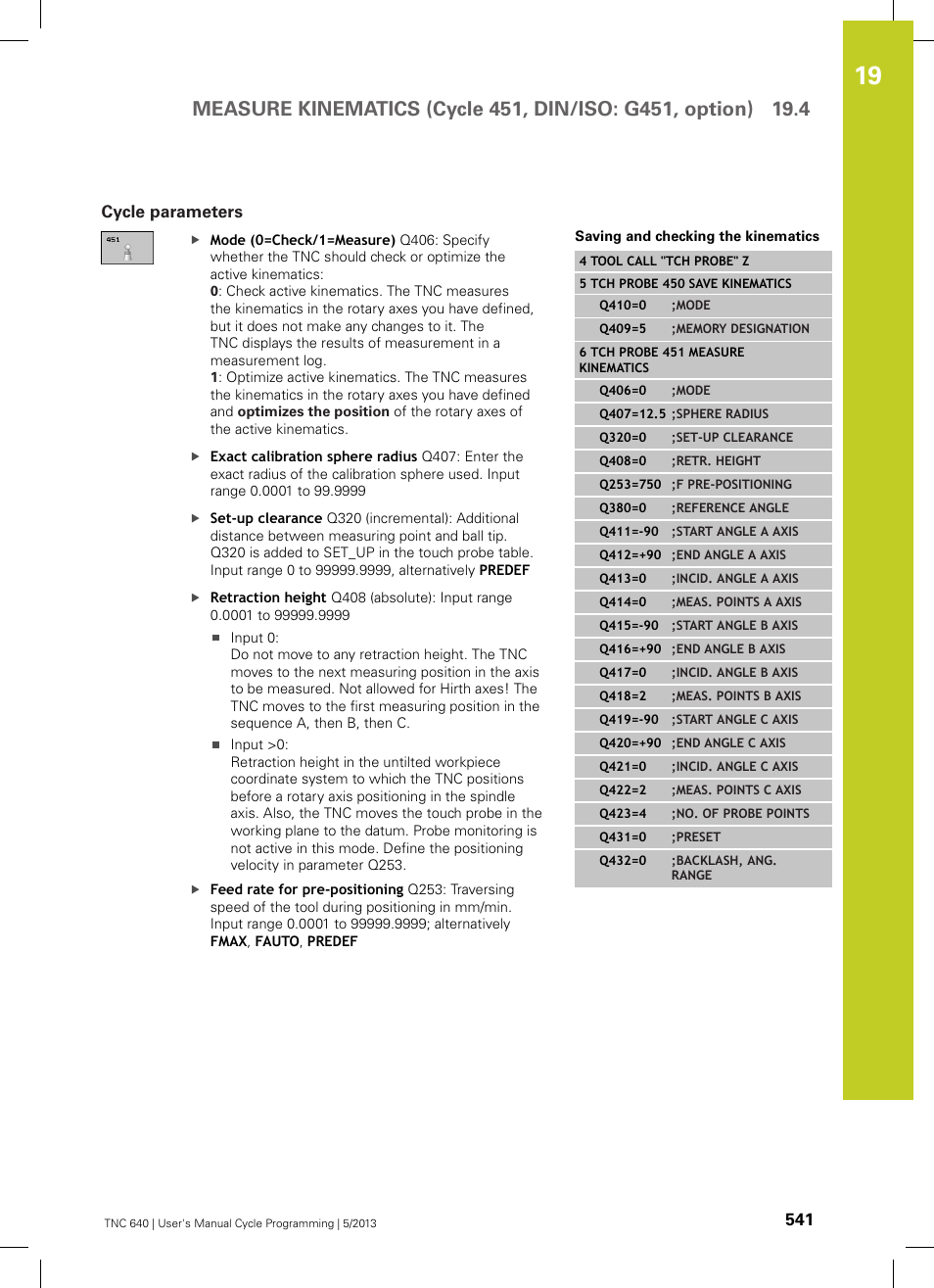 Cycle parameters | HEIDENHAIN TNC 640 (34059x-02) Cycle programming User Manual | Page 541 / 581
